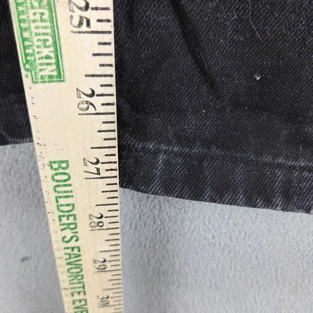 Vintage Levis 501 Jeans Mens Black Button Fly Made In USA Altered Hem Fits 26x27